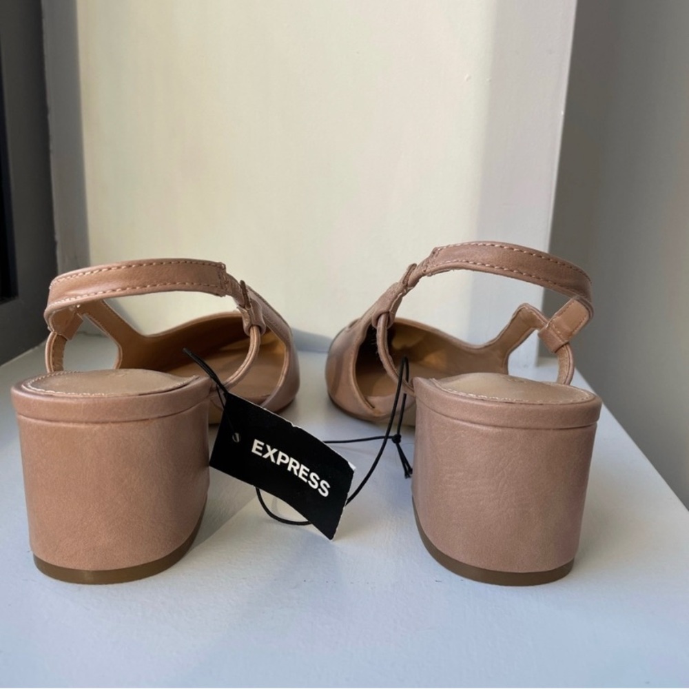 Express Toe Cap Slingback Block Heels - Picture 3 of 3
